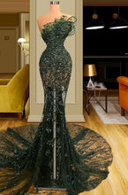 Load image into Gallery viewer, 3 Designs Mermaid Dark Green Celebrity Dress