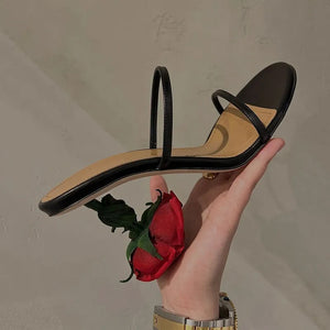 Rose High Heels Black  Sandal