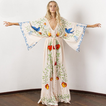 Load image into Gallery viewer, Maxi Dress V-Neck Batwing Sleeve Loose
