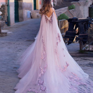 Purple Wedding Dress With Cap Sleeves Lace Wedding Dress - Etsy