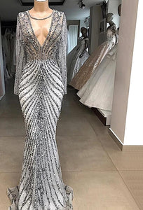 Luxury Crystal Beaded Middle East Dubai Evening Dress