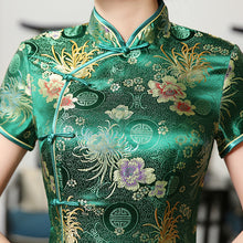 Load image into Gallery viewer, Green Rayon Cheongsam Chinese Classic