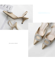 Load image into Gallery viewer, new stiletto pointed high heel rhinestone buckle