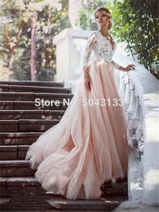 Sexy V-neck Ball Gown  Dress Lace Long Sleeves