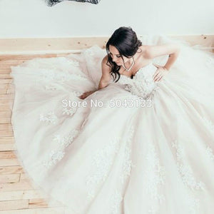Sweetheart Lace Applique  Dress Off Shoulder Corset