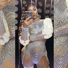 Load image into Gallery viewer, Luxury Pearls Rhinestones Flower Sleeve Bodysuit
