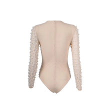 Load image into Gallery viewer, Sexy Fashion V Neck Beading Mesh Bodysuit
