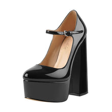 Load image into Gallery viewer, Mary-Jane  Platform Chunky 15~16CM High Pumps Heels