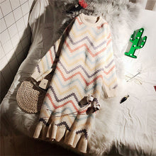 Load image into Gallery viewer, New Autumn and Winter Rainbow Striped Knit Dress