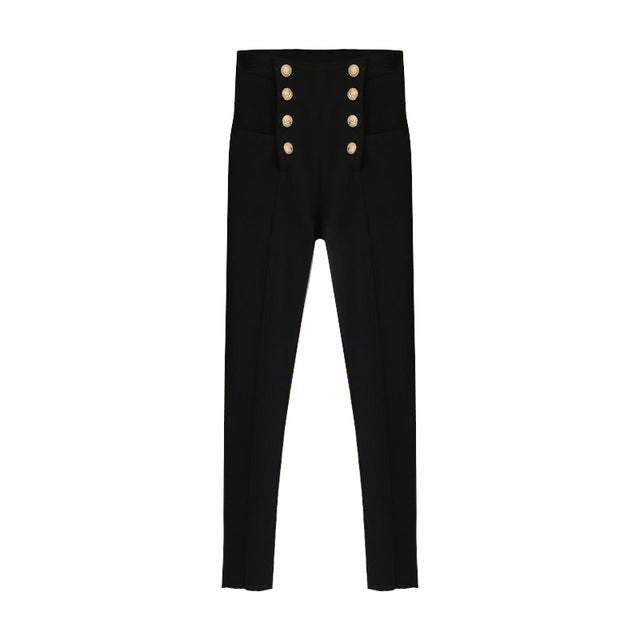 Black Jeans Autumn Winter Double-breasted Pants