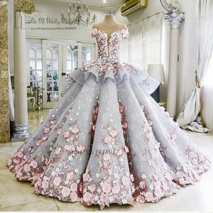 Wedding Dresses Pink Flowers Dreamy