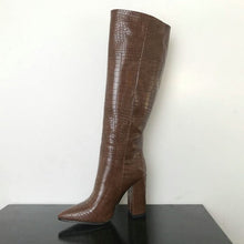 Load image into Gallery viewer, thick high heels knee high boots