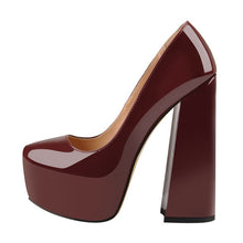 Load image into Gallery viewer, Round Toe Platform 15CM~16CM Chunky High Heels