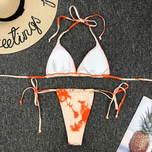 Swimsuit Swimwear Bandage Thong Bikini Set