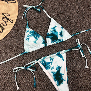 Swimsuit Swimwear Bandage Thong Bikini Set
