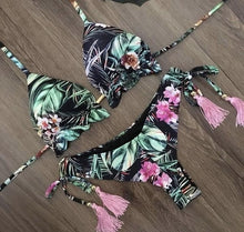 Load image into Gallery viewer, Tassel leaves print  swimsuit
