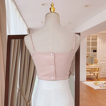 Load image into Gallery viewer, Patchwork Bow  Vest Square Collar Sleeveless