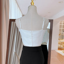 Load image into Gallery viewer, Patchwork Bow  Vest Square Collar Sleeveless
