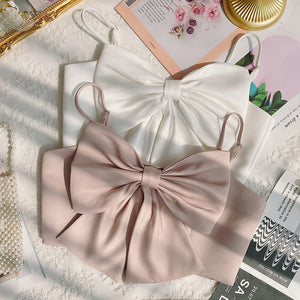 Patchwork Bow  Vest Square Collar Sleeveless