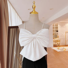 Load image into Gallery viewer, Patchwork Bow  Vest Square Collar Sleeveless