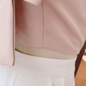 Patchwork Bow  Vest Square Collar Sleeveless