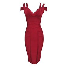 Load image into Gallery viewer, Spaghetti Strap Solid  Bandage Dress