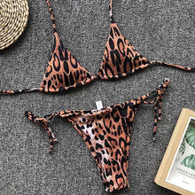 Load image into Gallery viewer, Sexy Leopard Bikini  Halter swimsuit