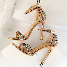 Load image into Gallery viewer, High Heels Rivets Studded Sandals