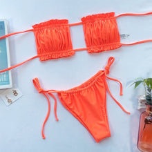 Load image into Gallery viewer, Pleated Bandeau Swimsuit