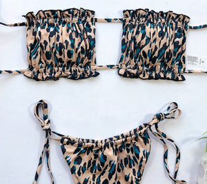 Pleated Bandeau Swimsuit