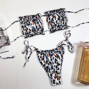 Pleated Bandeau Swimsuit