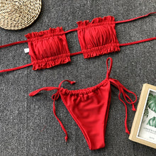 Load image into Gallery viewer, Pleated Bandeau Swimsuit