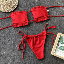 Load image into Gallery viewer, Pleated Bandeau Swimsuit