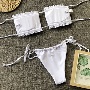 Pleated Bandeau Swimsuit