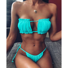 Load image into Gallery viewer, Pleated Bandeau Swimsuit