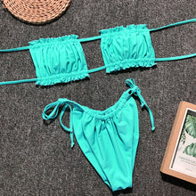 Load image into Gallery viewer, Pleated Bandeau Swimsuit