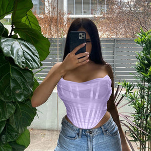 Sleeveless Fashion Strapless Bustier Corset Crop Top