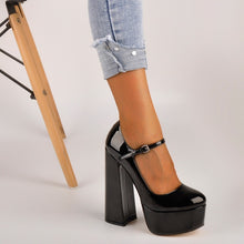 Load image into Gallery viewer, Mary-Jane  Platform Chunky 15~16CM High Pumps Heels