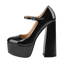 Load image into Gallery viewer, Mary-Jane  Platform Chunky 15~16CM High Pumps Heels