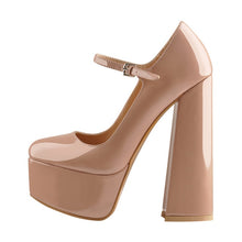 Load image into Gallery viewer, Mary-Jane  Platform Chunky 15~16CM High Pumps Heels