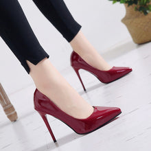Load image into Gallery viewer, Pointed Toe Pumps Patent Leather
