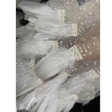 Load image into Gallery viewer, Elegant White Feather Mesh See Through