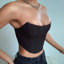 Load image into Gallery viewer, Velvet Fashion Sexy Corset Crop Top