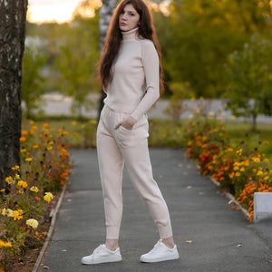 2 Pieces Set  Knitted Tracksuit
