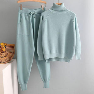 2 Pieces Set  Knitted Tracksuit