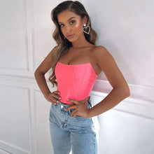 Load image into Gallery viewer, Velvet Fashion Sexy Corset Crop Top