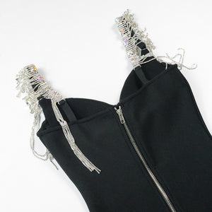 Tassel Sleeve Slip Rayon Bandage Dress