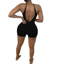Load image into Gallery viewer, solid color sleeveless spaghetti strap open back playsuit