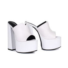 Load image into Gallery viewer, genuine leather sandals fashion brand thick high heel