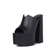 Load image into Gallery viewer, genuine leather sandals fashion brand thick high heel